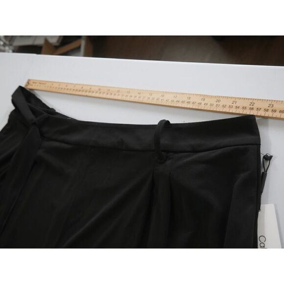 Calvin Klein Women's Plus Black Pleated Belted Cropped Wide Leg Pants 3X - Picture 2 of 8